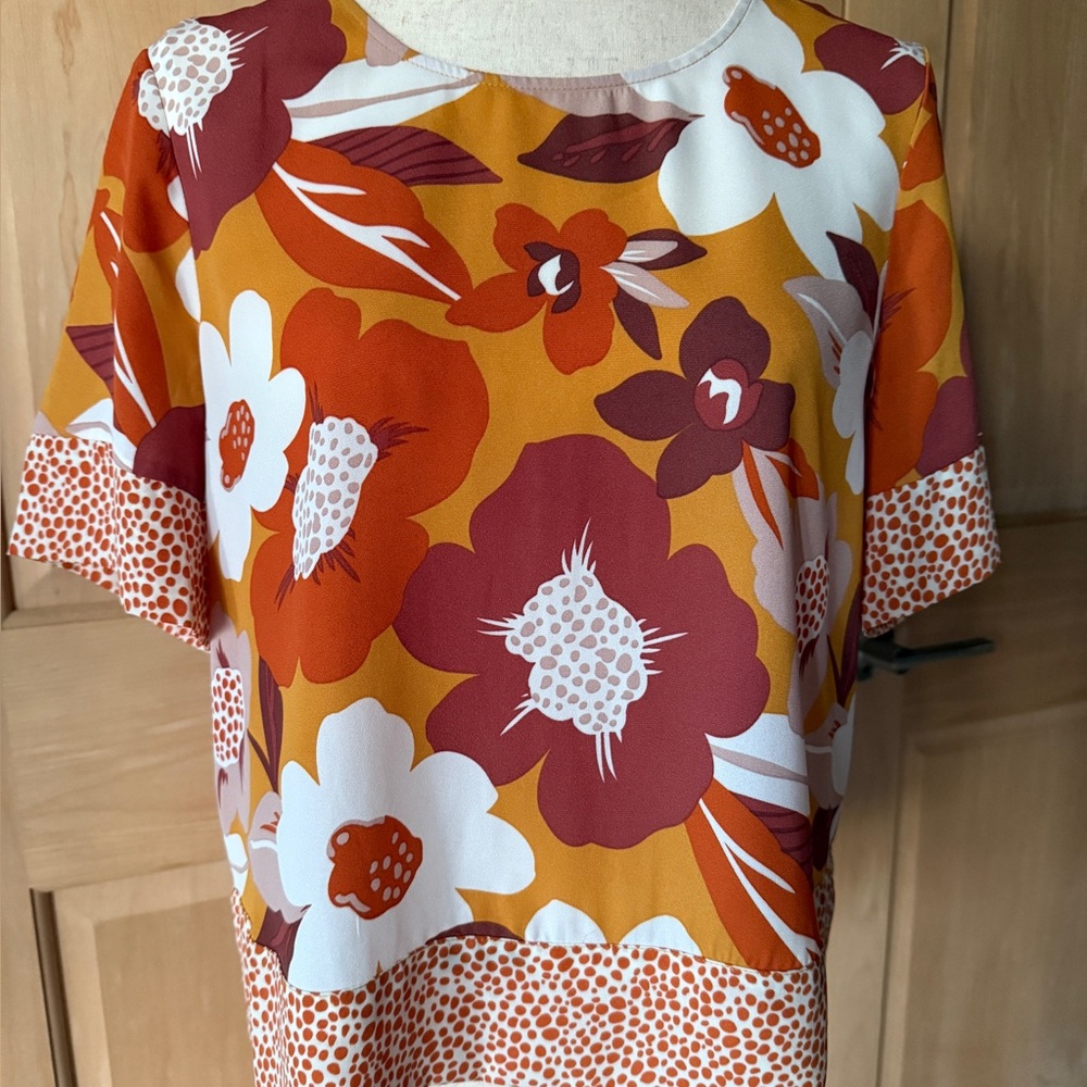 Vibrant Floral Short Sleeve Top